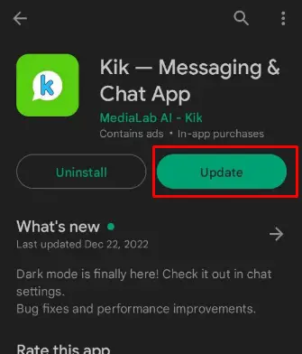 Kik Showing Unread Messages but None There - Update the Kik App
