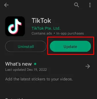 Fixes for TikTok Not Connecting to Instagram - update the app