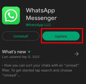 whatsapp status suddenly disappeared - update WhatsApp