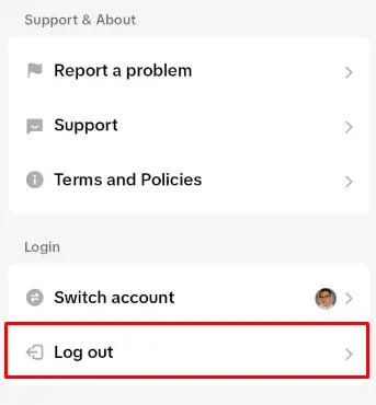 How to Fix TikTok Emojis Not Showing or Working - log out