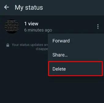 How to Delete WhatsApp Status Before 24 Hours 1