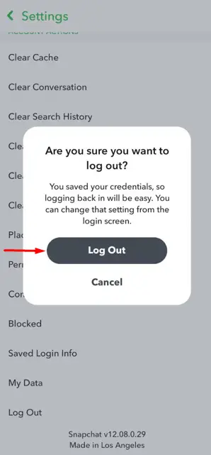 How to Fix Snapchat Story Disappeared Before 24 Hours - log out and log in