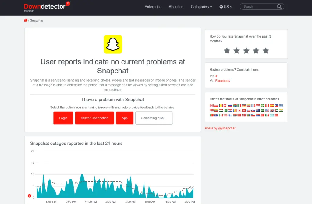 How to Fix Snapchat Story Disappeared Before 24 Hours - check server status