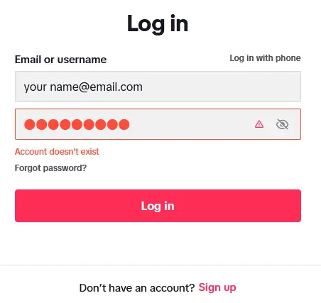 Fixes for TikTok "Email Isn't Registered Yet" - Check for typos
