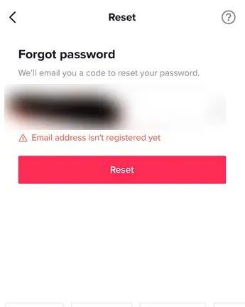 TikTok "Email Isn't Registered Yet" Error